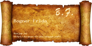 Bogner Frida névjegykártya